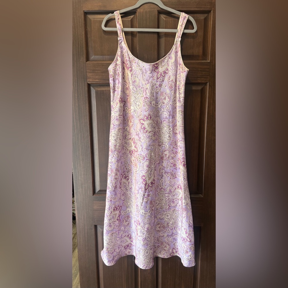 Oscar De La Renta pink label purple paisley chemise nightgown- XL